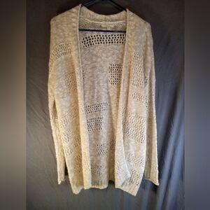 Maurice Open Knit Cream Cardigan Sweater